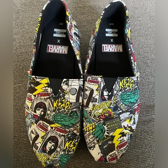Toms Multi Marvel Comic Pop Print Slip-On Shoes Toms x Marvel Women main image 2